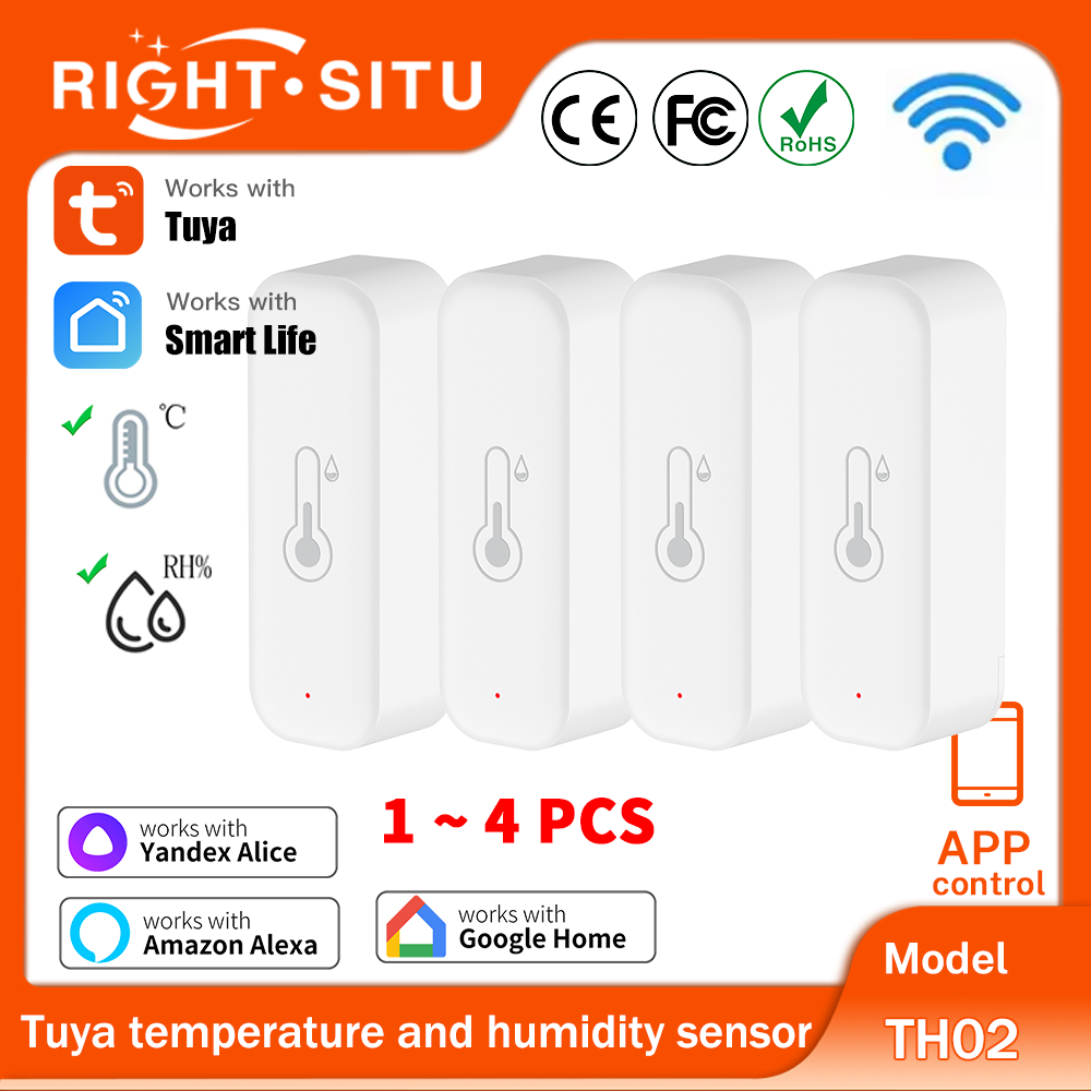 Smart Home Automation Kit - 1~4pcs Tuya WiFi Temperature Humidity Sensor