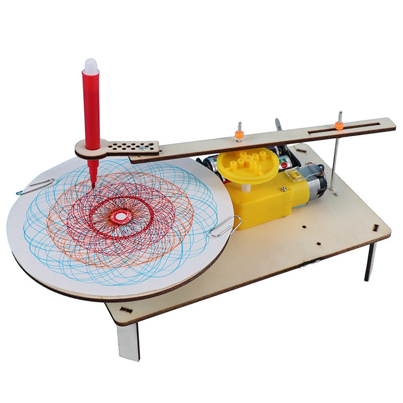 Stem Robotics Kit - 1-3Pcs DIY Wooden Electric Plotter Drawing
