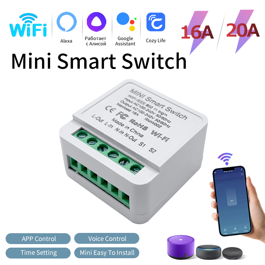 Smart Light Switch Wifi - 16A 20A Smart WiFi Wireless Light