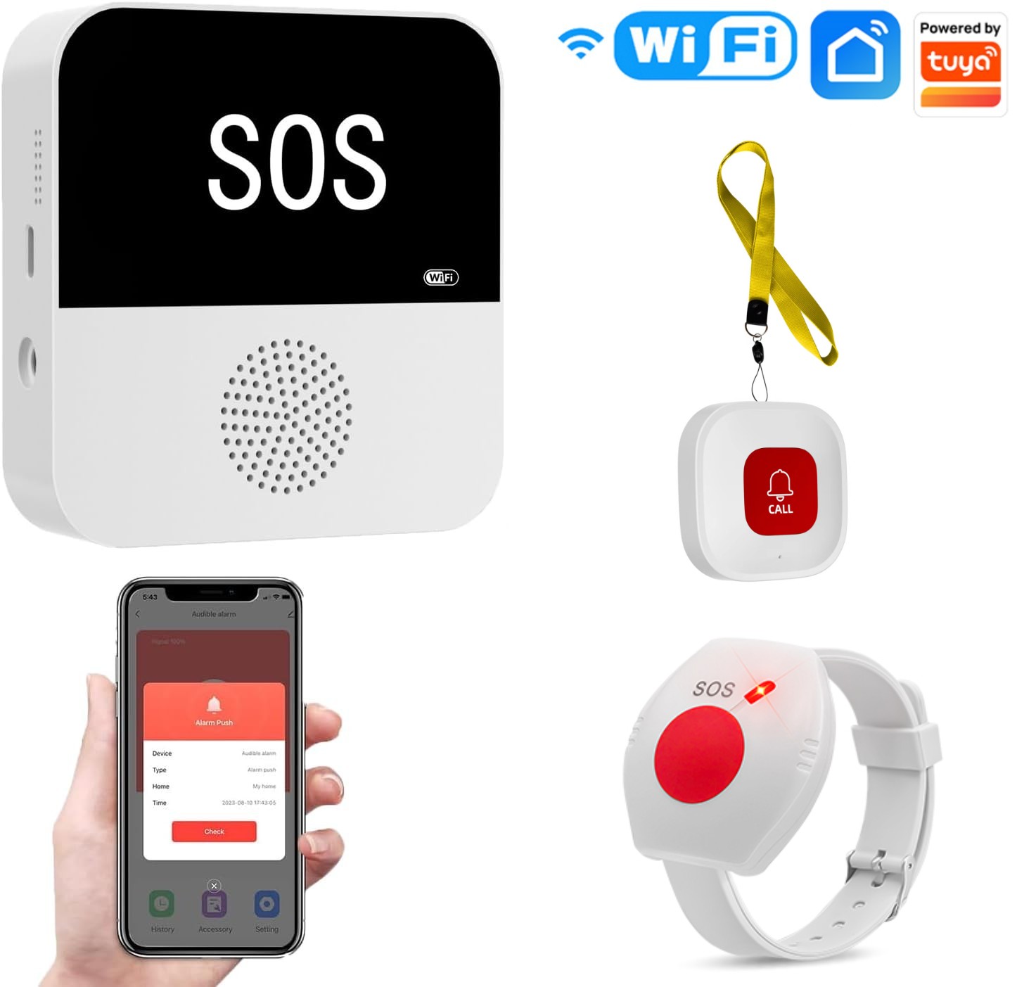Wifi Smart Plug - Wireless WiFi Elderly Caregiver Pager SOS