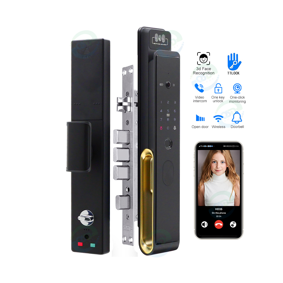 Smart Door Lock Wifi - WiFi Video Intercom Face Door Lock