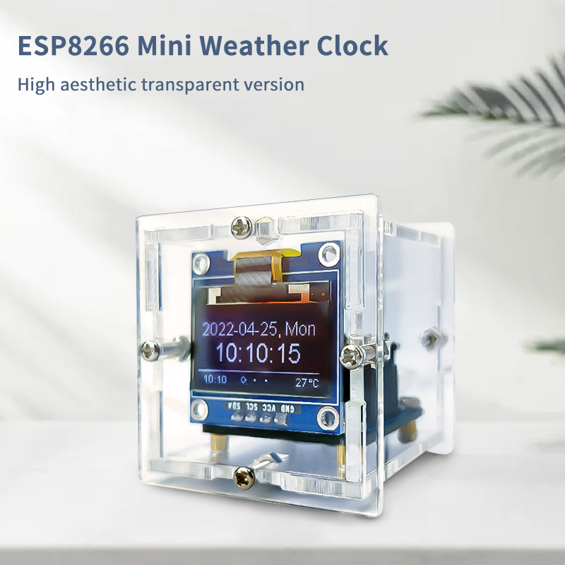 ESP8266 Mini Weather Clock Kit - Electronics Project Kit review and price