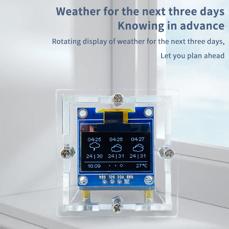 ESP8266 Mini Weather Clock Kit - Electronics Project Kit review and price