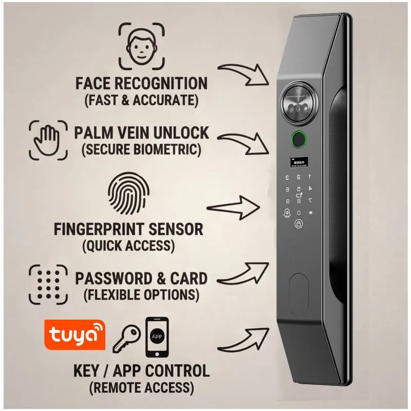 Multilingual Facial Recognitio - Smart Door Lock Wifi review and price