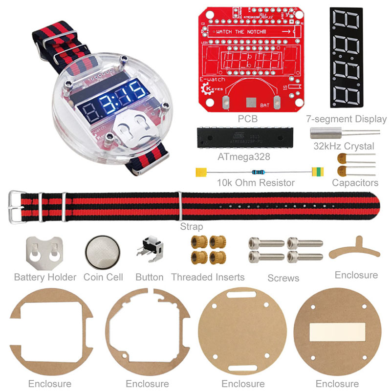 Single Chip LED Kit Clock DIY  - Microcontroller Kit review and price