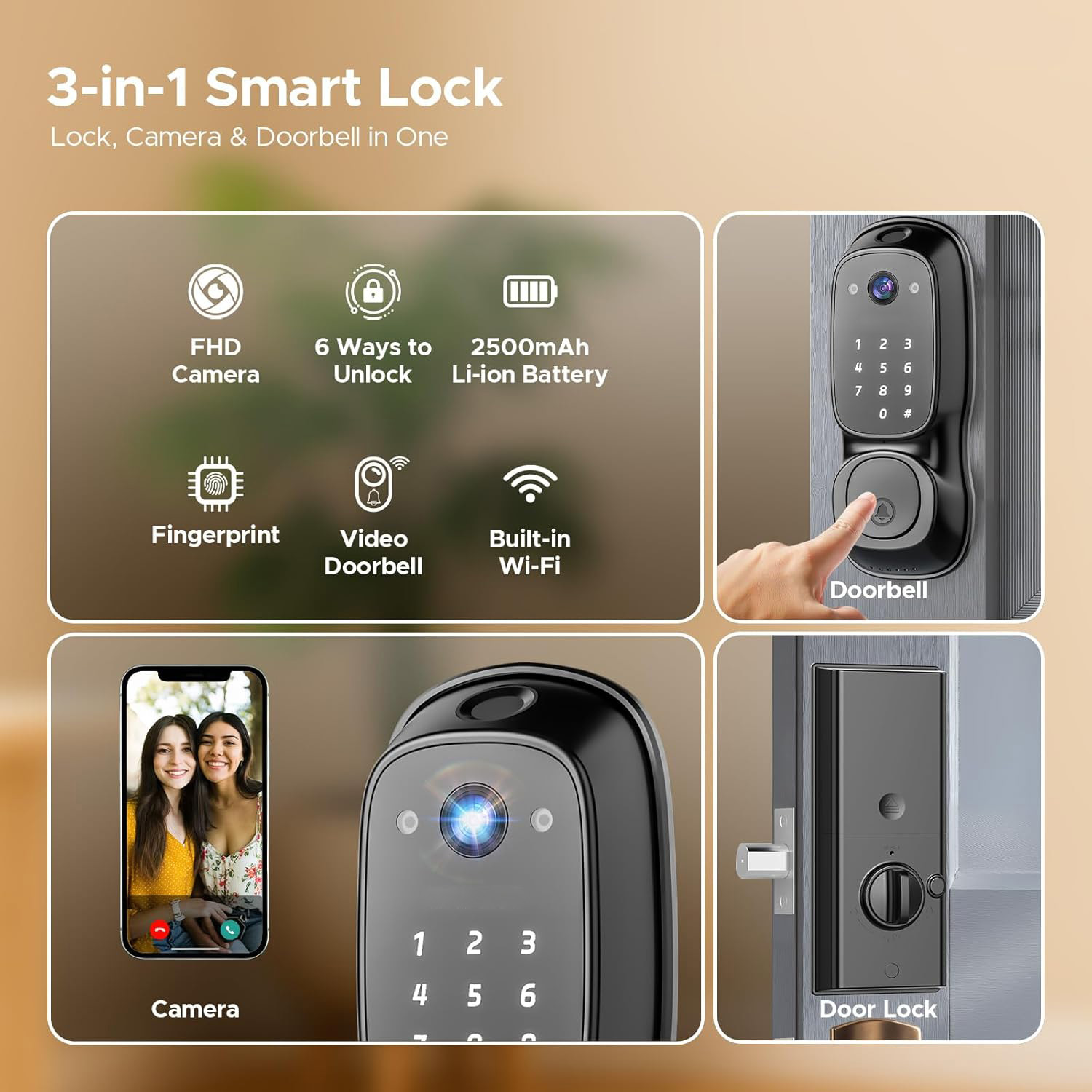 Tuya Wifi Smart Door Lock ‎Cam - Smart Door Lock Wifi review and price