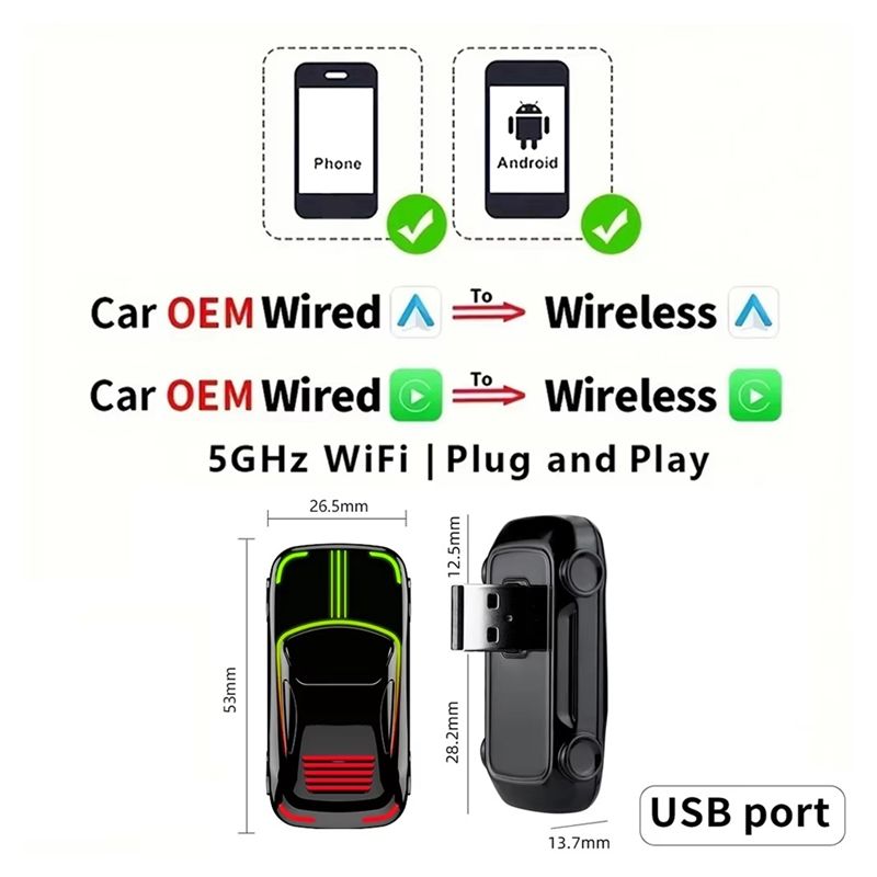 Wireless Carplay Adapter Andro - Wifi Smart Plug review and price