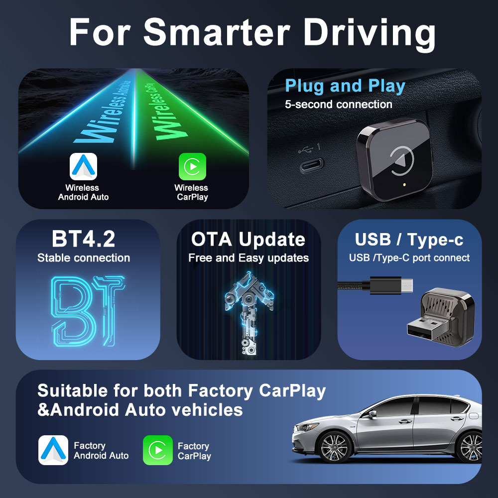 Wireless Carplay Adapter Andro - Wifi Smart Plug review and price