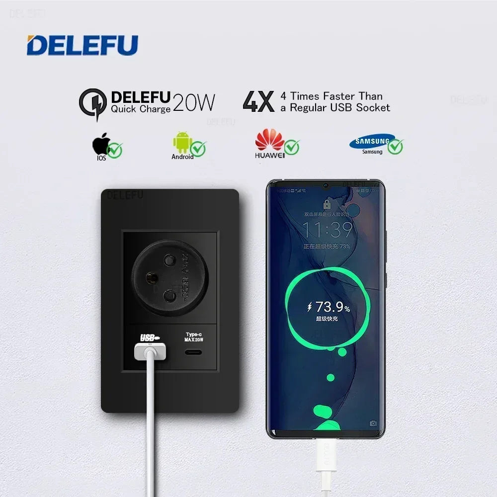 DELEFU Black Retardant PC Isra - Smart Light Switch Wifi review and price