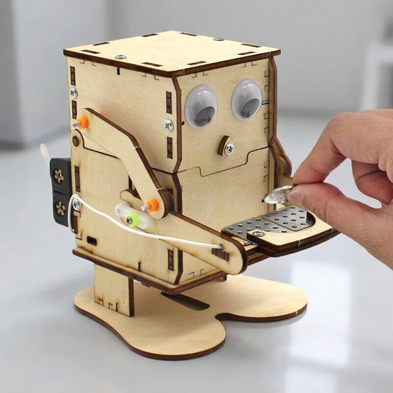 Wooden Assemble DIY Robot Eati - Stem Robotics Kit review and price