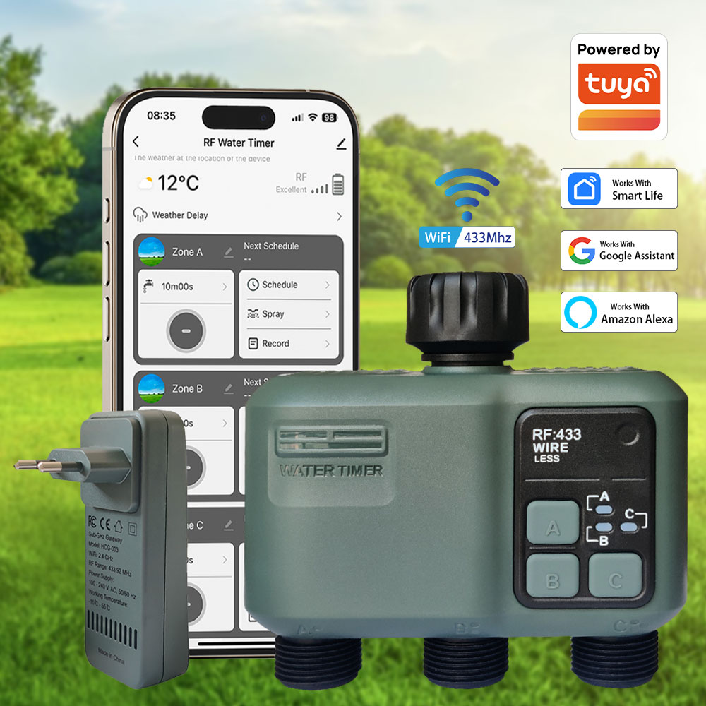 Tuya Wifi+RF433 3-outlet Water - Wifi Smart Plug review and price